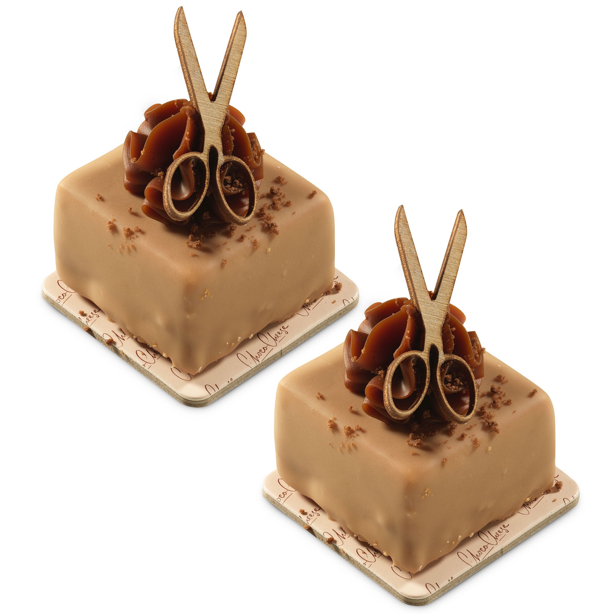 Scissors Topped Chocolate Cheese Squares